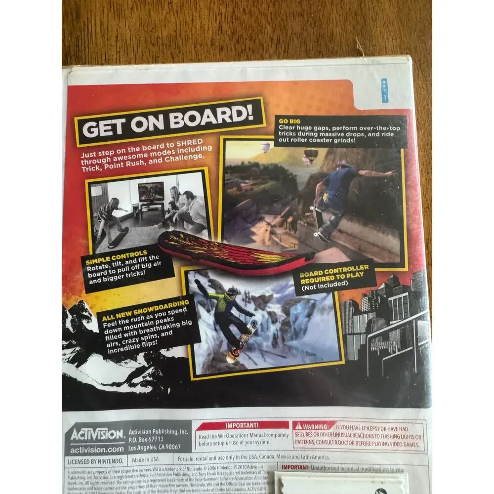 NWT Tony Hawk Shred Nintendo Wii 2010 Factory Sealed Game Only Activision